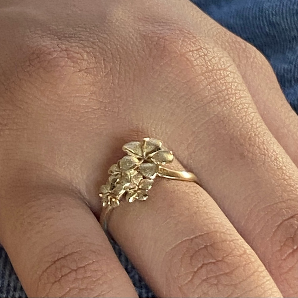 14kt Gold Hawaii Floral Plumeria Bouquet Ring